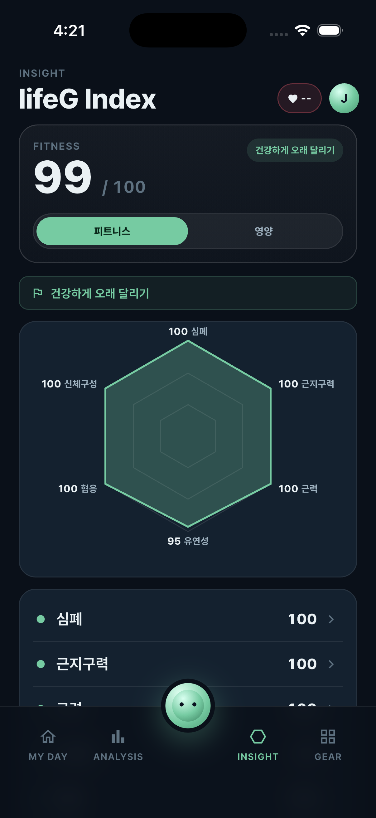 lifeG Index 헥사곤 6축